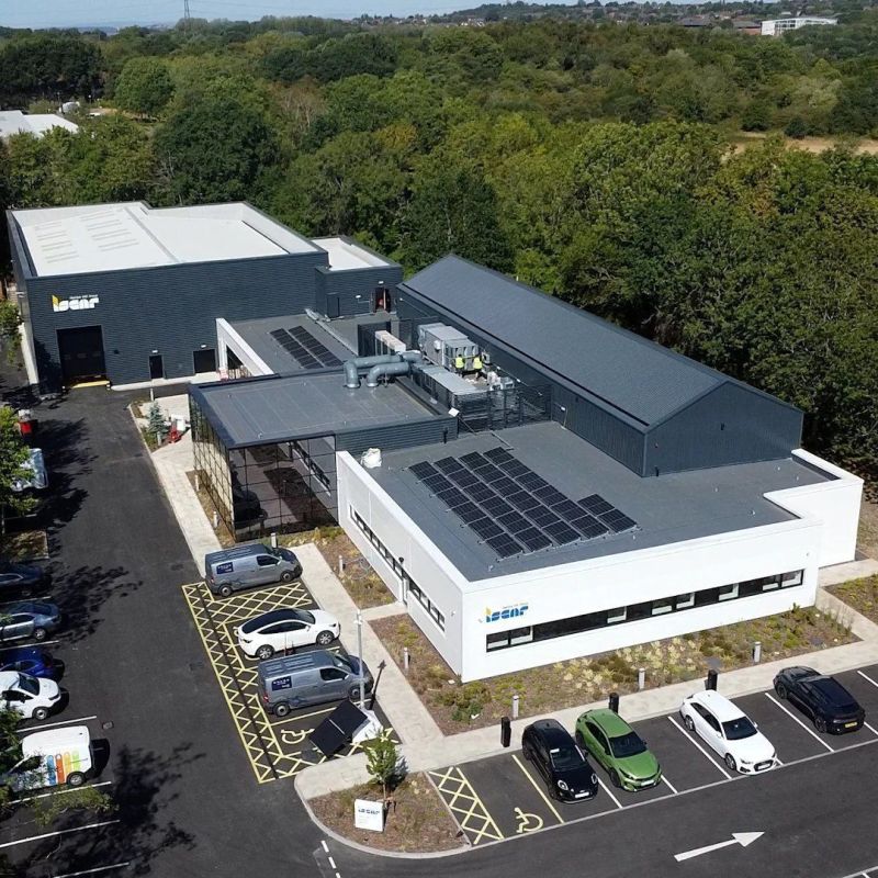 Aerial view of new headquarters and demonstration facility, Birmingham